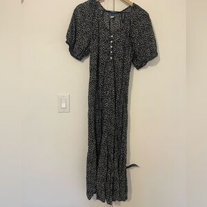 Old Navy Black Floral Long Sleeve Dress